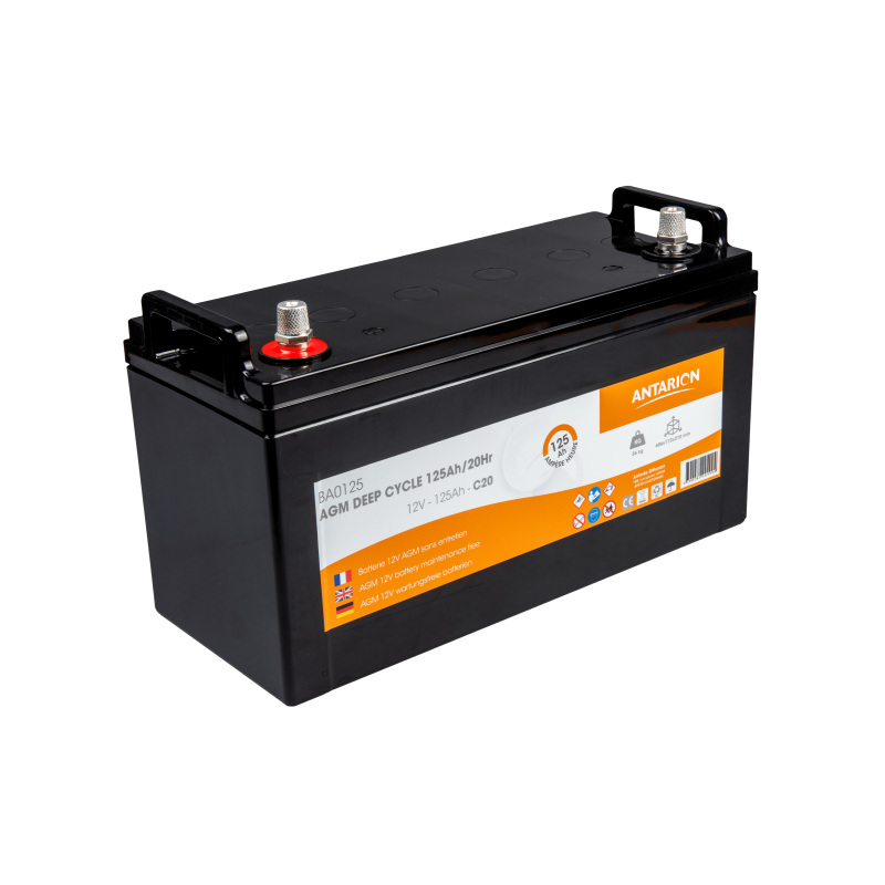 Batterie AGM 125Ah Antarion - Énergie Fiable Camping-Car