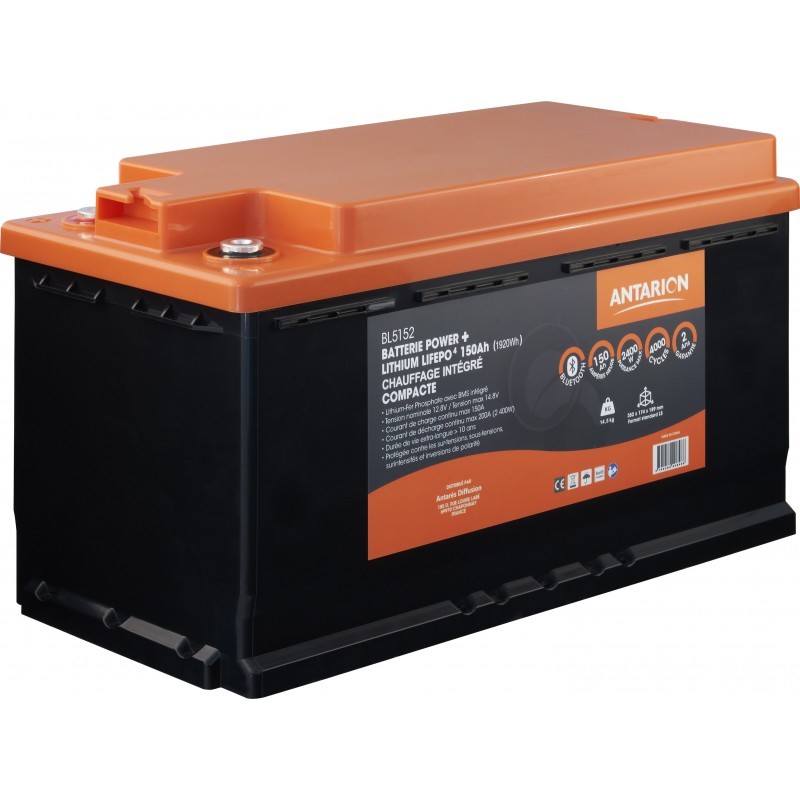 batterie lithium 165ah power + antarion connectée avec chauffage - antarion