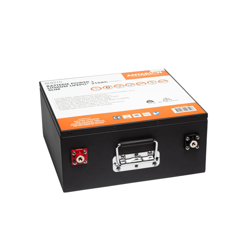 batterie lithium 210ah power + antarion  connectée slim - antarion