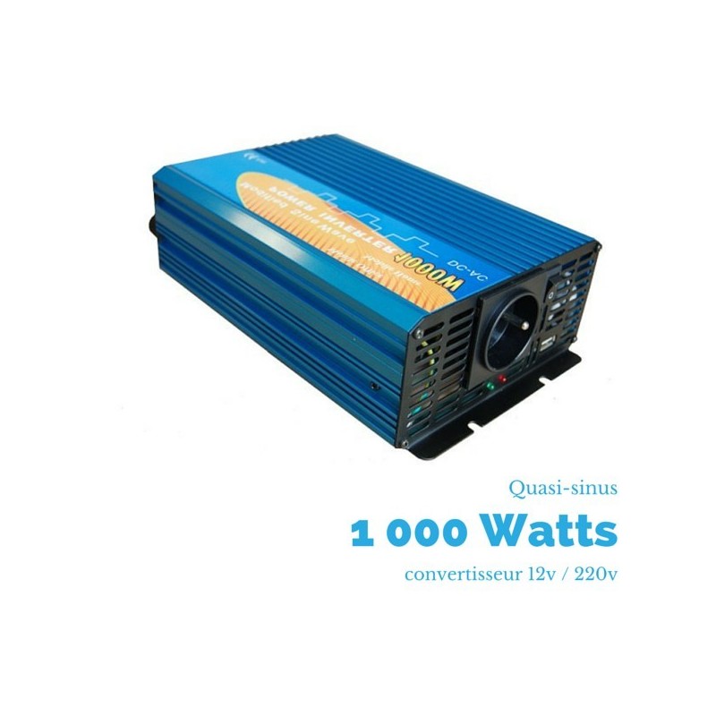 Convertisseur  1000 watts 12v/230v quasi-sinus -  - UNI-1000M-12Electric-sun