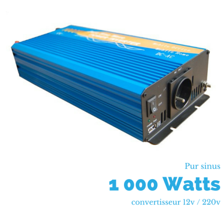 Convertisseur  pur sinus 1000 watts 12v-230 v -  - UNI-1000P-12Electric-sun