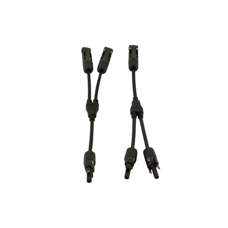 raccord mc4 avec cordon pour panneaux solaires 2 entrées - eza