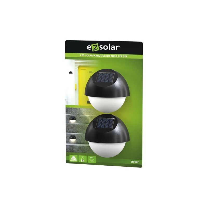 appliques solaires detecteur de pénombre rondes boite de 2 - ezsolar
